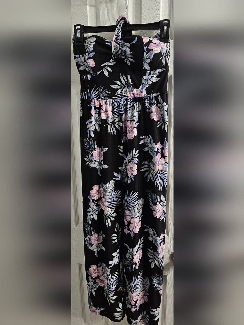 No Boundaries Black Floral Jumpsuit